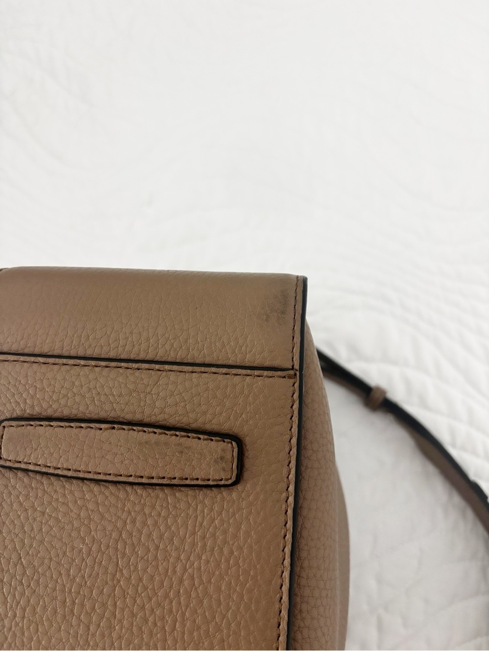 The Horse Clementine Taupe Pebbled Leather Shoulder Bag - Picture 10 of 12